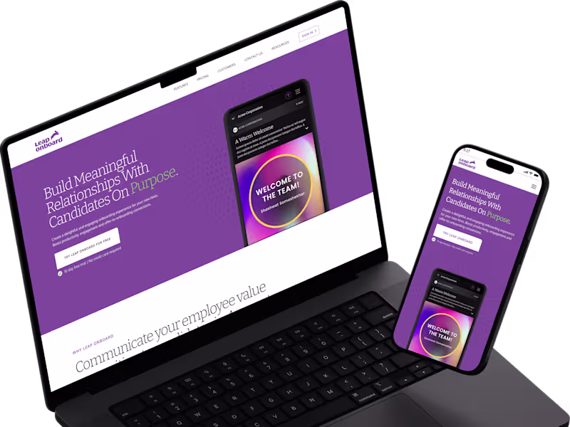 Cover image for LeapOnboard: Web app for recruiter-employee engagement