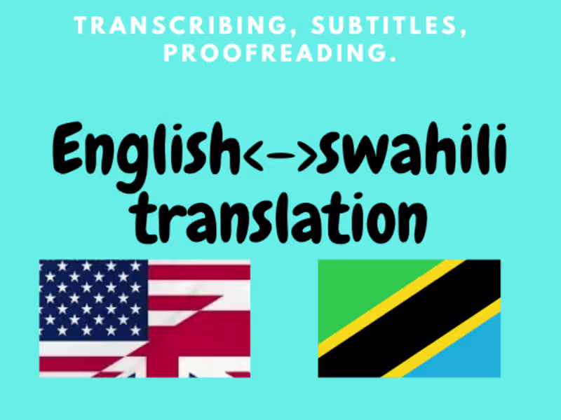 Cover image for Swahili Translation and Transcription