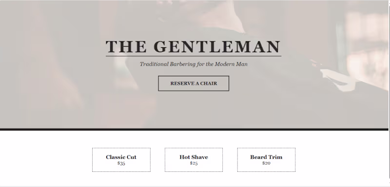 Cover image for Vintage Branding & Service Booking Page