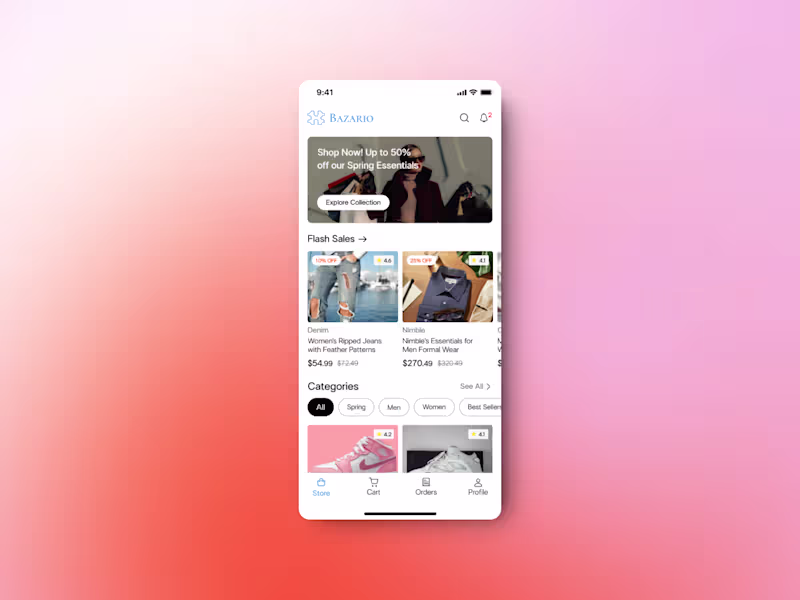 Cover image for Bazario Mobile App exploration :: Behance
