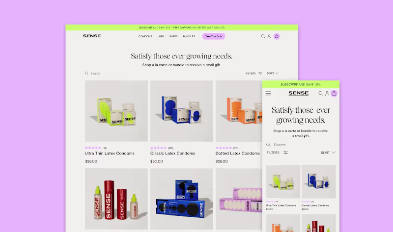 Cover image for Hey Sense - Shopify e-commerce UX/UI