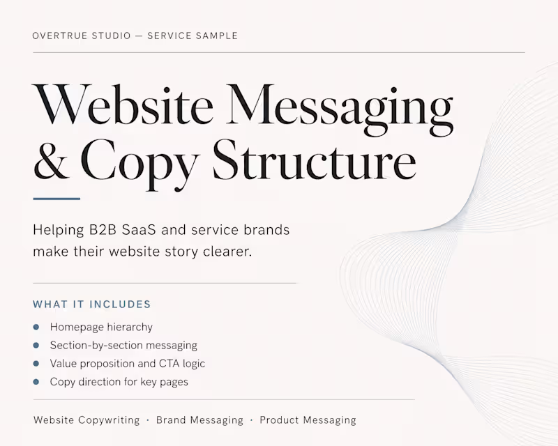 Cover image for Website Messaging & Copy Structure