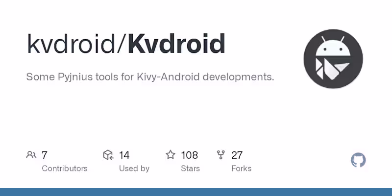 Cover image for GitHub - kvdroid/Kvdroid: Some Pyjnius tools for Kivy-Android d…