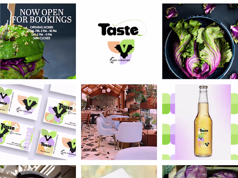 Cover image for Design by Michelle - Taste Restaurant branding