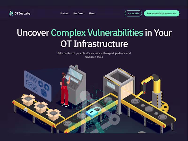 Cover image for Technical Website Design for Industrial OT security Startup