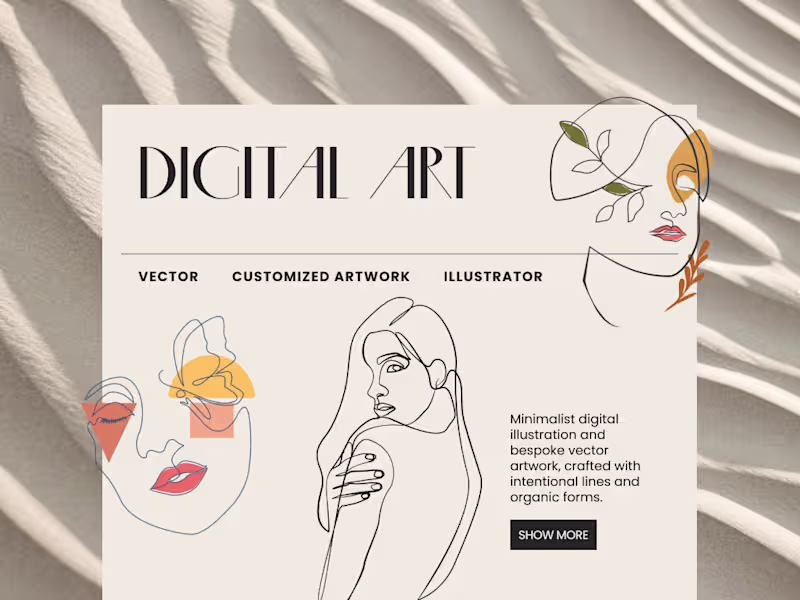 Cover image for Minimalist digital illustration and bespoke