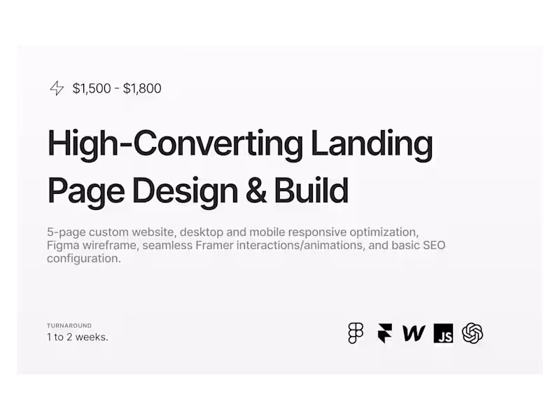 Cover image for High-Converting Landing Page Design & Build