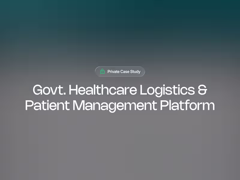Cover image for Modular Healthcare Logistics & Patient Management Platform