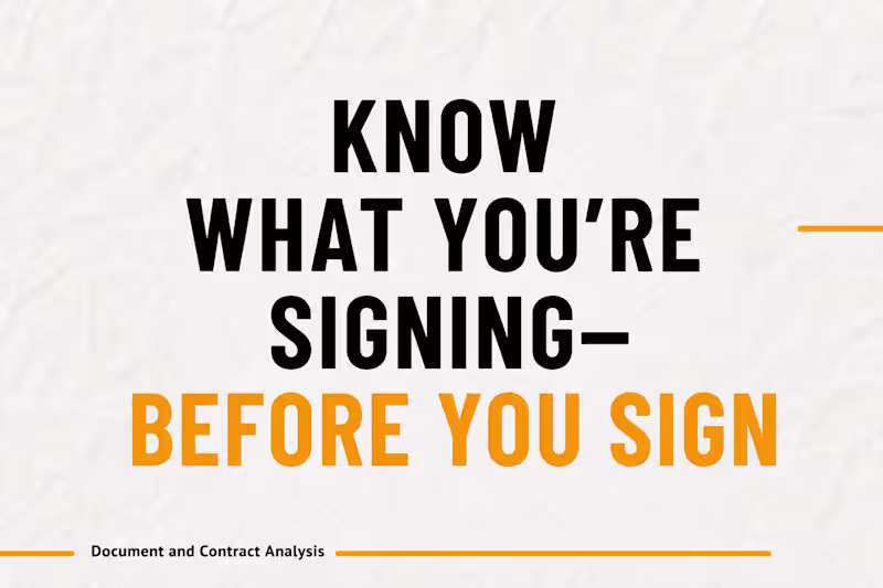 Cover image for Document & Contract Analysis · Built to Clarify