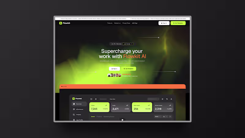 Cover image for FlowKit AI SaaS Website Design