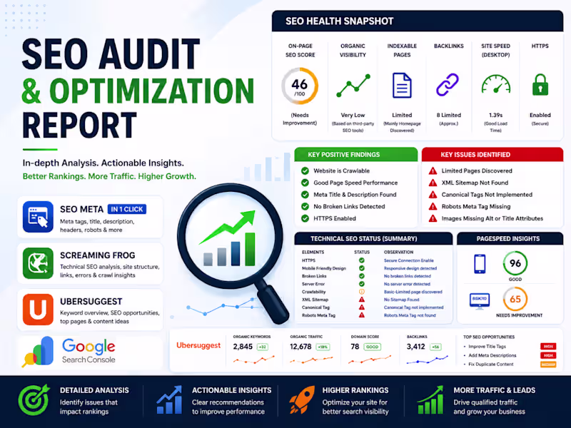 Cover image for SEO Audit & Optimization Report