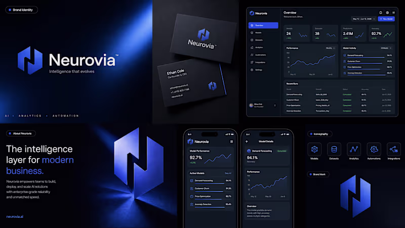 Cover image for Futuristic AI Startup Brand Identity 