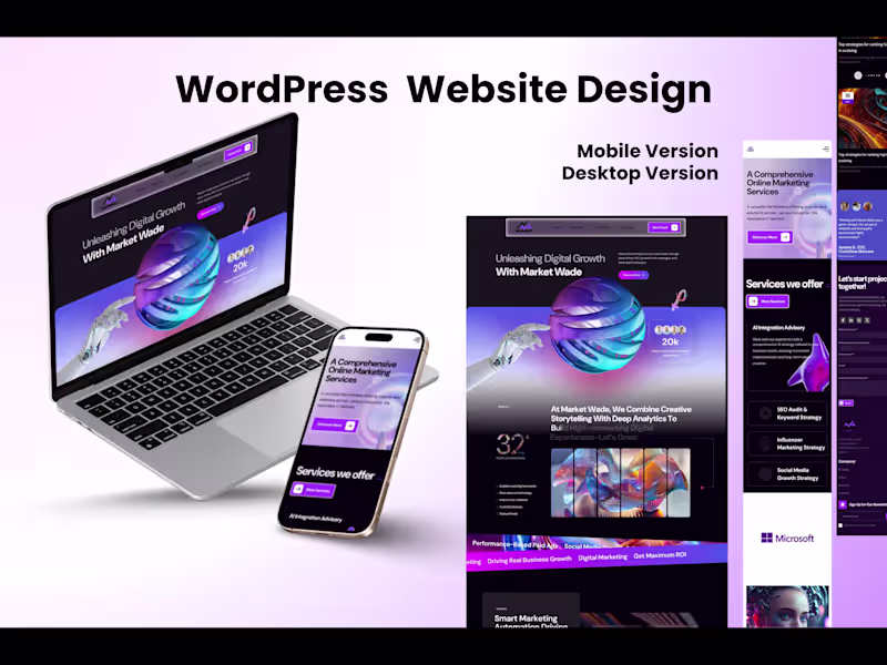Cover image for Custom WordPress Website Design & Development, Fast, Responsive 