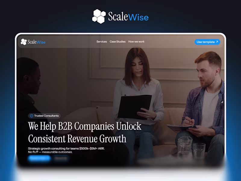 Cover image for ScaleWise | B2B Growth Consultant Framer Template