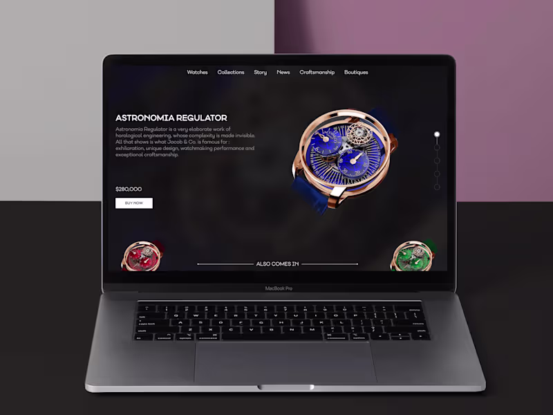 Cover image for Luxury Watch Store / Web Design - UI/UX Design