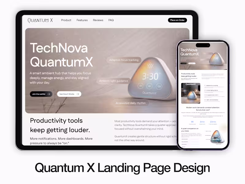 Cover image for Quantum X Landing Page Design