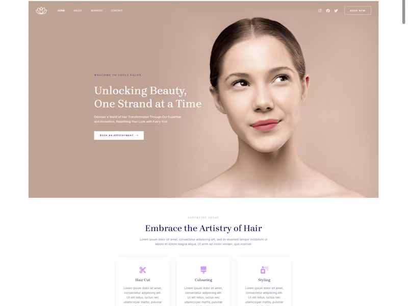 Cover image for Lotus Salon: With Integrated Booking System