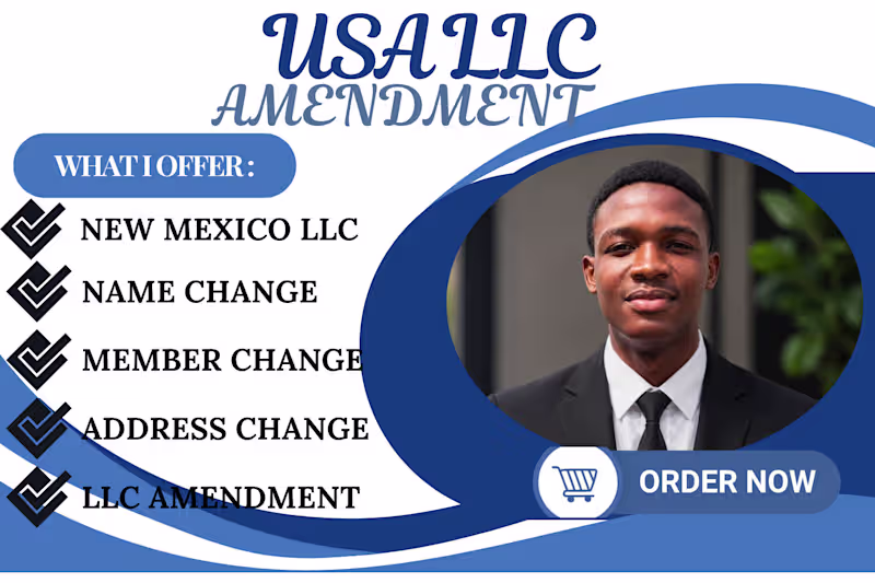 Cover image for I will amend your US LLC , llc amendment for US and non resident