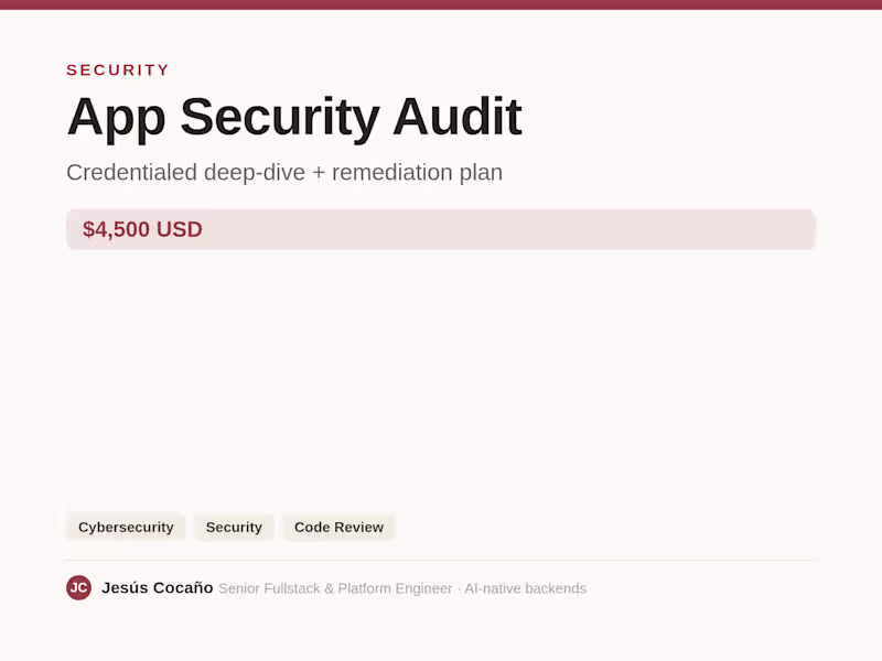 Cover image for Custom Web App backend audit