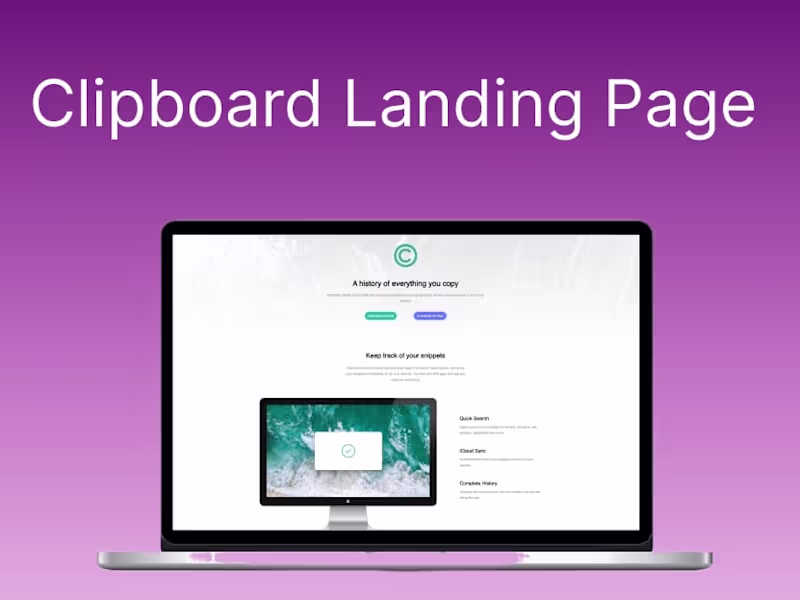 Cover image for Clipboard Landing Page