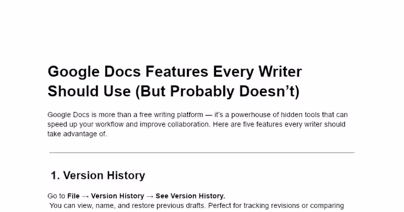 Cover image for Maximizing Google Docs for Writers