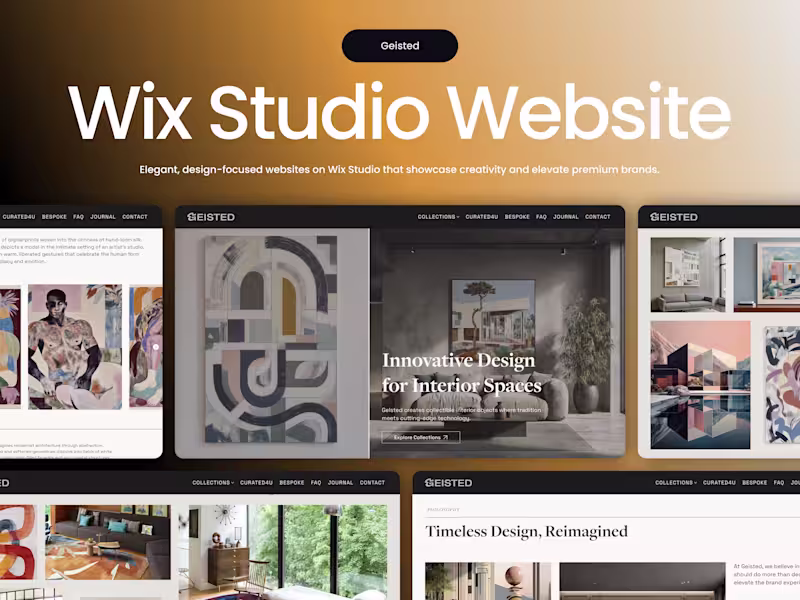 Cover image for Luxury Art Wix Website,  Wix web design, web development and SEO