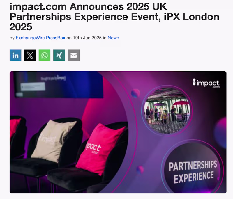Cover image for impact.com Partnerships Experience (iPX) Conference PR Outreach