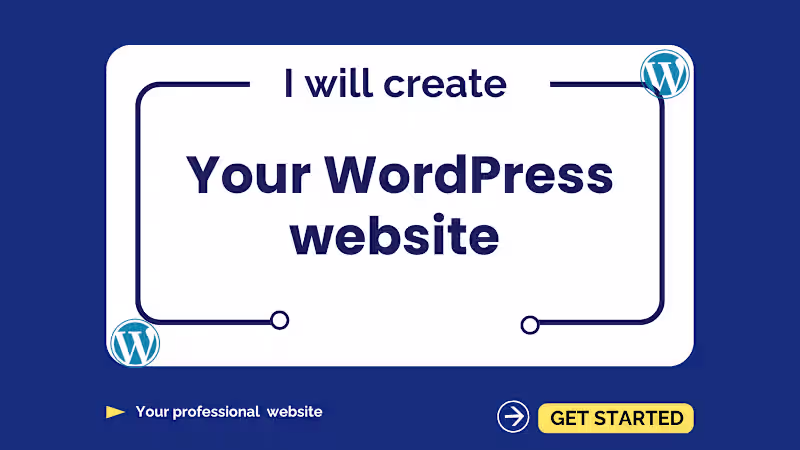 Cover image for I will create your professional wordpress website