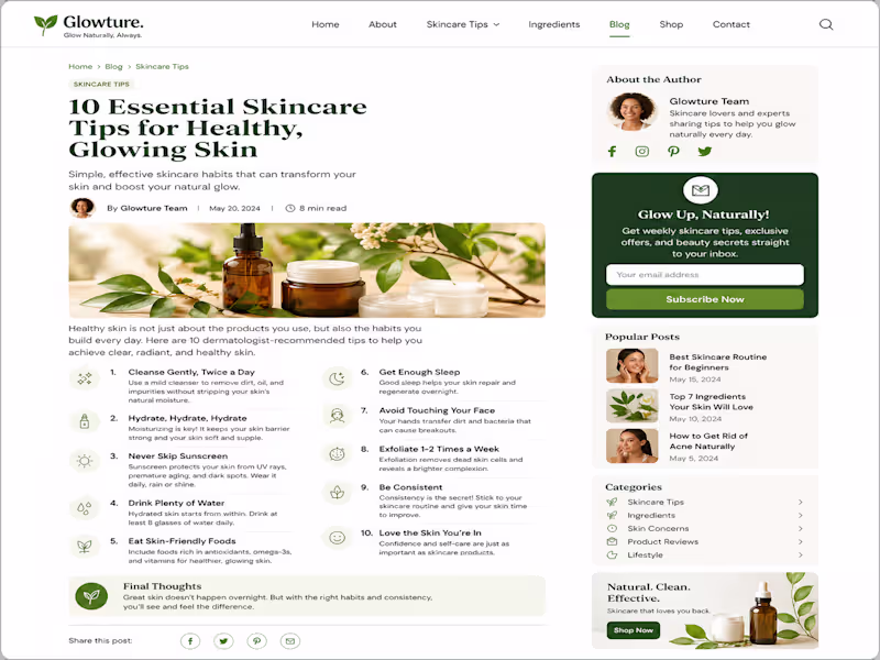 Cover image for Skincare products play a vital