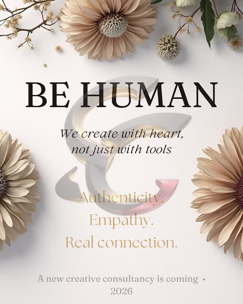 Cover image for Be Human • Flyer Minimaliste & Émotionnel 2026