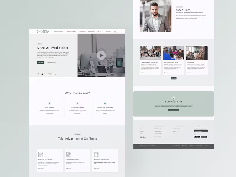Cover image for (WES) World Education Service Website on Behance