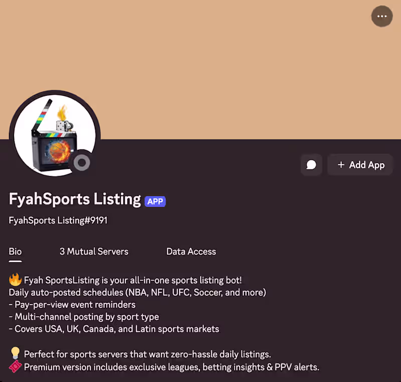 Cover image for Sports Listing Bot
A Bot That