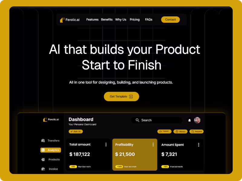 Cover image for AI SaaS Landing Page Template Design