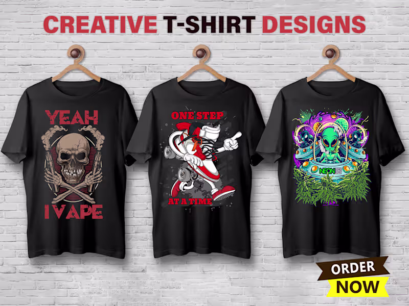 Cover image for You will get a Trendy T-shirt design and Custom Illustration