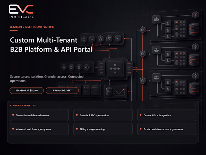 Cover image for Custom Multi-Tenant B2B Platform & API Portal