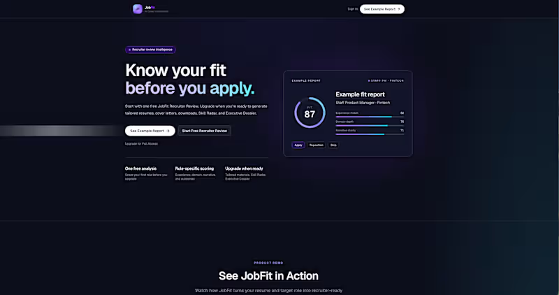 Cover image for Jobfit, Enterprise level Saas AI