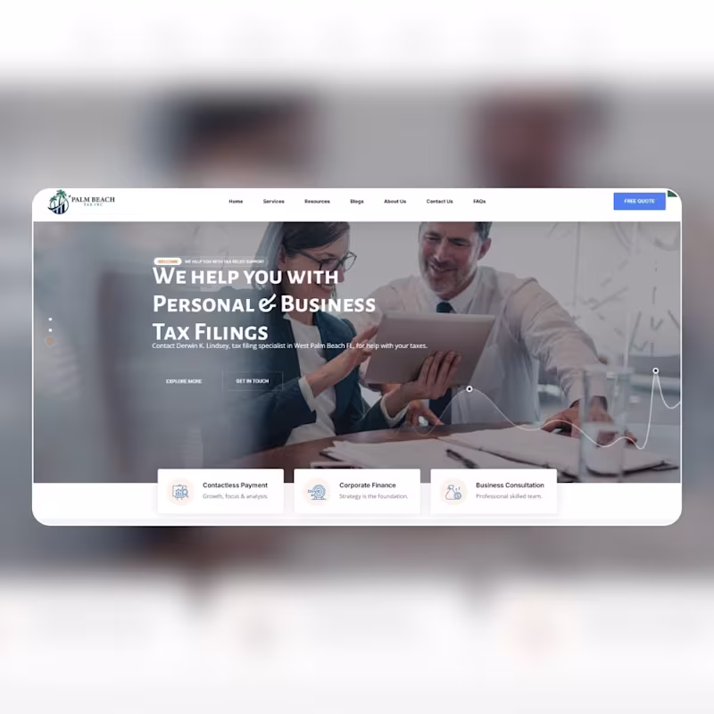 Cover image for Plam Beach Tax
WordPress Elementor Website