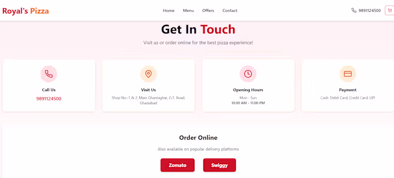 Cover image for Crafted a high-converting pizza website