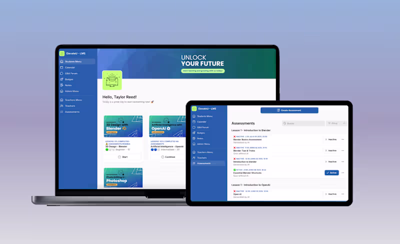 Cover image for ElevateU - The adaptive LMS for Modern Learning