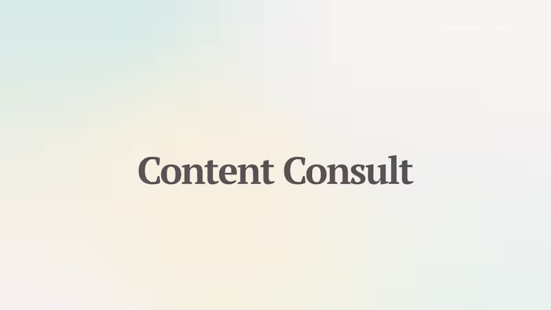 Cover image for Content Consult