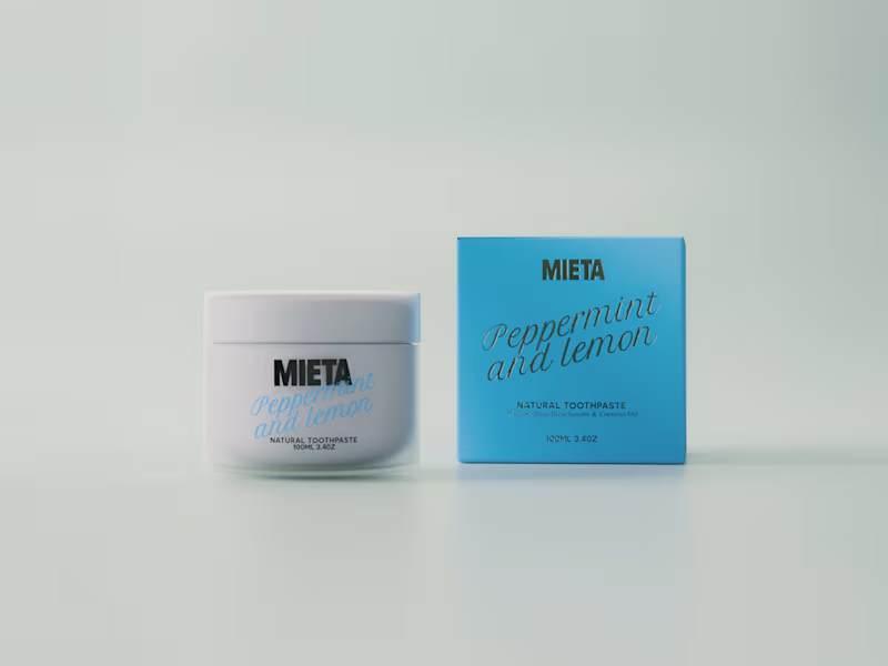 Cover image for MIETA natural toothpaste is a conceptual brand aiming to tur...