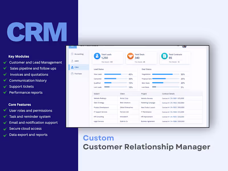 Cover image for Enterprise CRM with Sales Pipeline