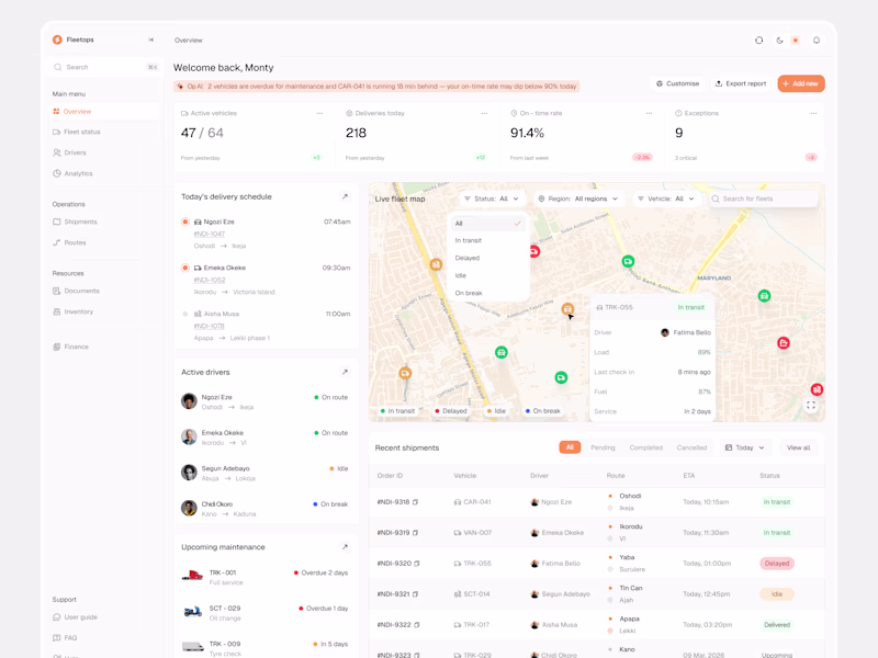 Cover image for Built a functional logistics dashboard