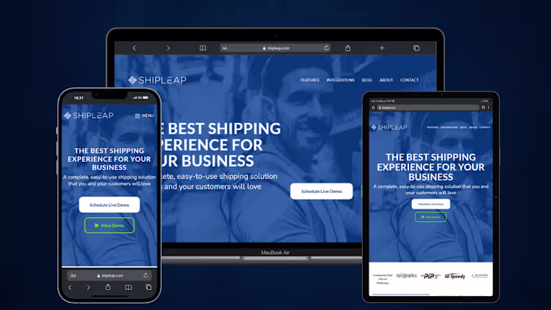 Cover image for I designed and developed the official website for Shipleap (...