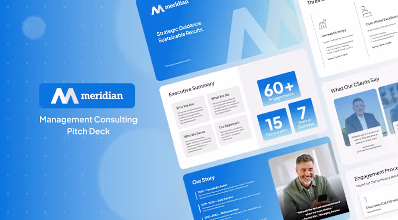 Cover image for Management Consulting Pitch Deck for Meridian