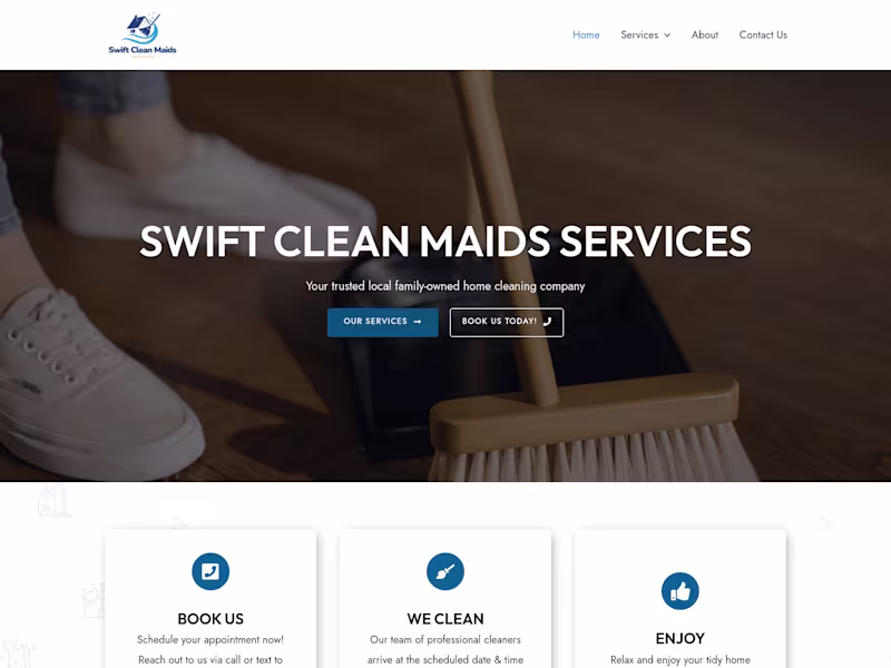 Cover image for WordPress Website & Booking system for Swiftcleanmaids