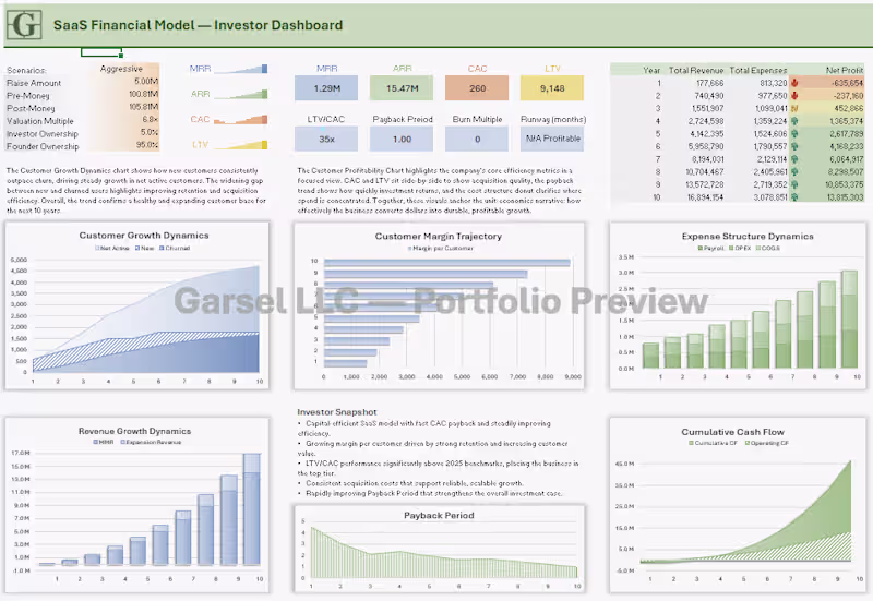 Cover image for Financial Model - Investor Dashboard