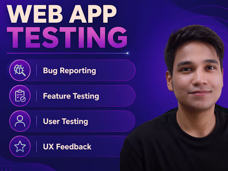 Cover image for I will test your SaaS website, webapp, or mobile app