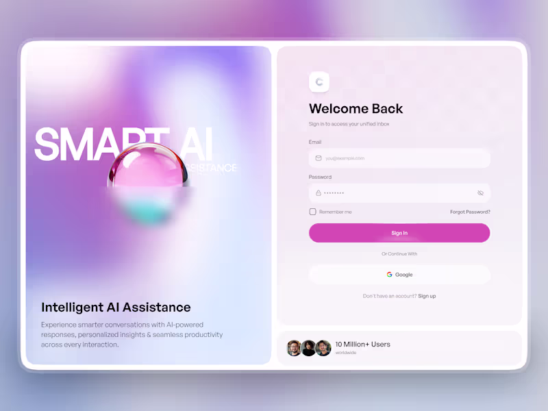 Cover image for AI Assistant Login Page UI