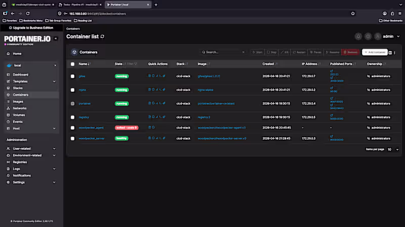 Cover image for Self-Hosted CI/CD Stack: Gitea, Woodpecker